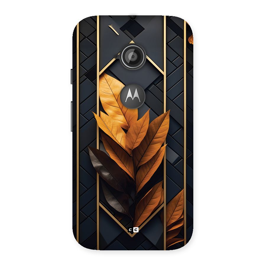 Golden Leaf Pattern Back Case for Moto E 2nd Gen