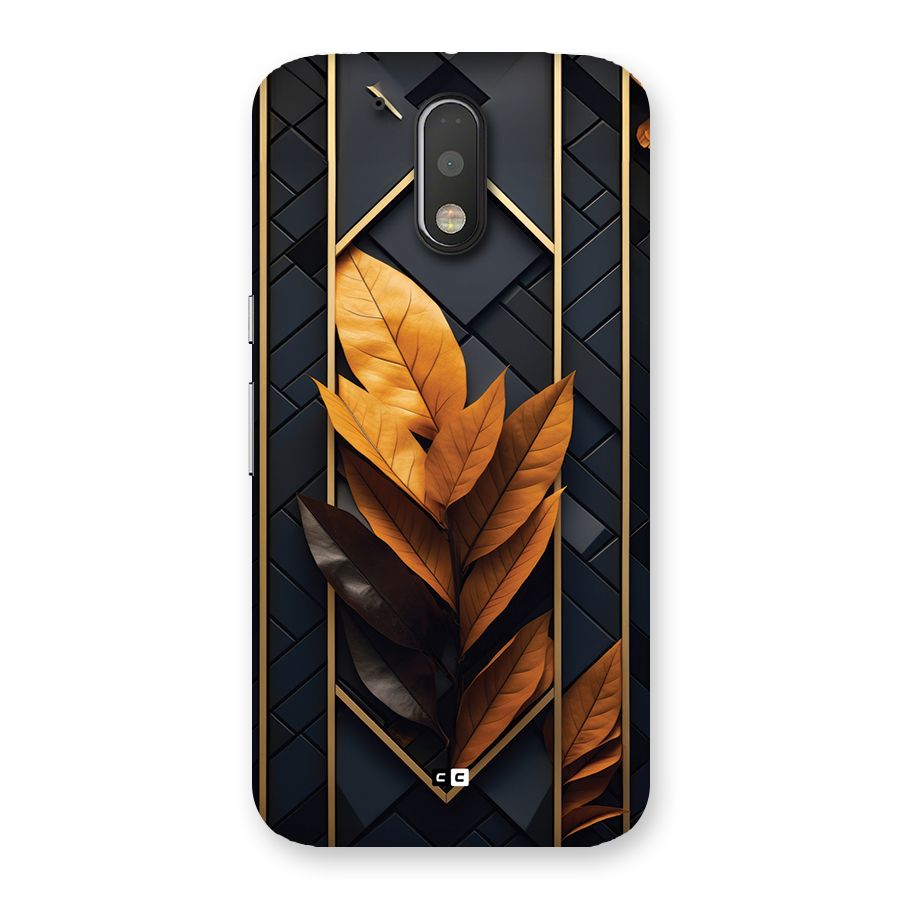 Golden Leaf Pattern Back Case for Moto G4 Plus