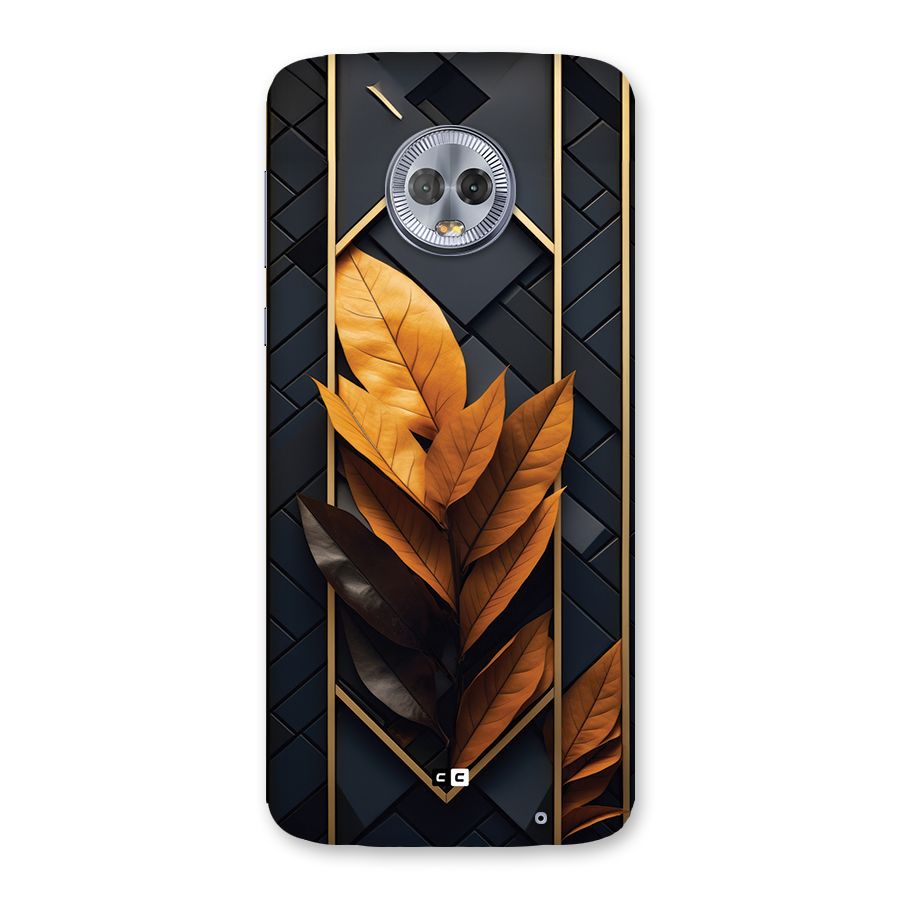 Golden Leaf Pattern Back Case for Moto G6 Plus