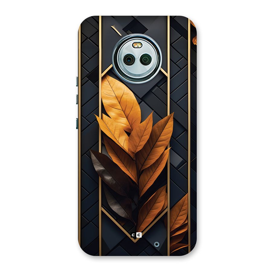 Golden Leaf Pattern Back Case for Moto X4