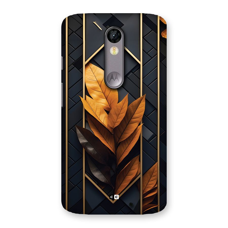 Golden Leaf Pattern Back Case for Moto X Force