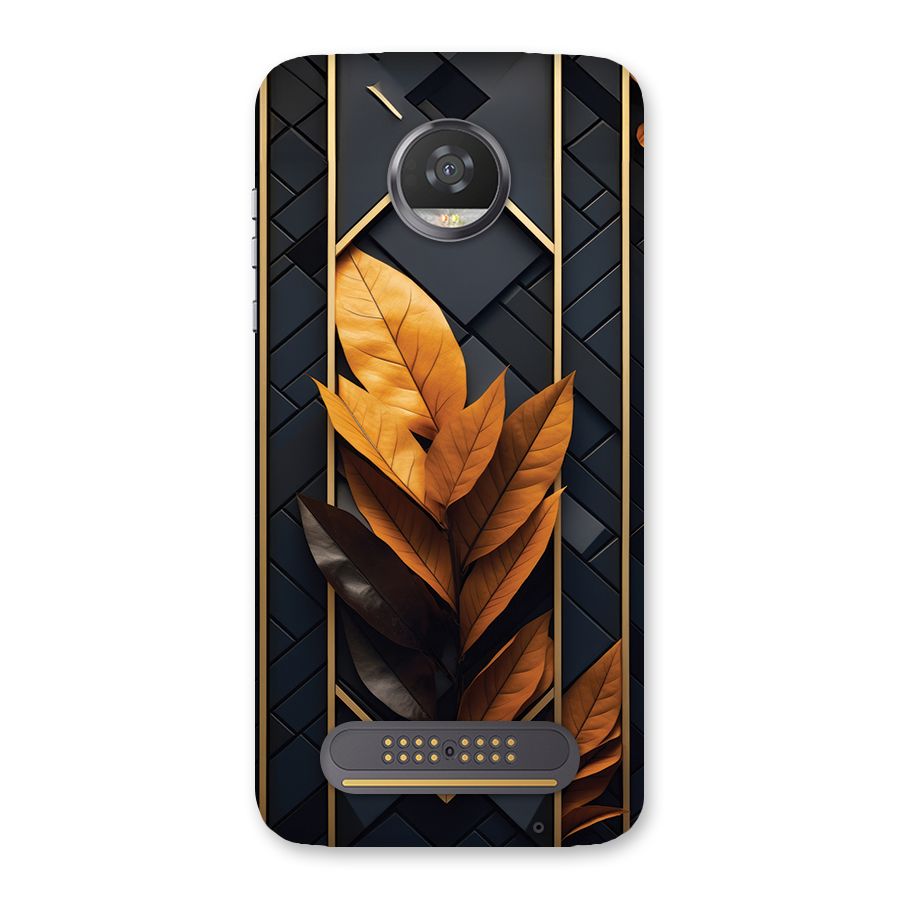 Golden Leaf Pattern Back Case for Moto Z2 Play