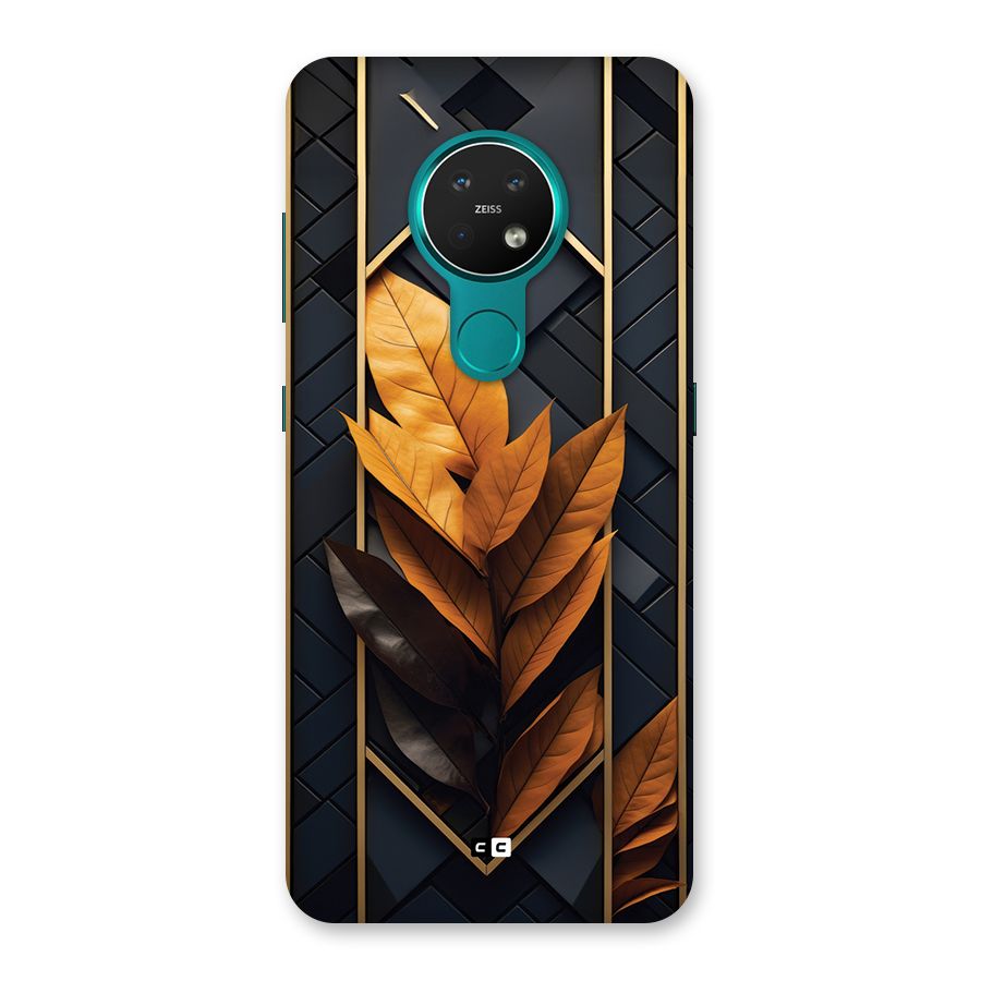 Golden Leaf Pattern Back Case for Nokia 7.2