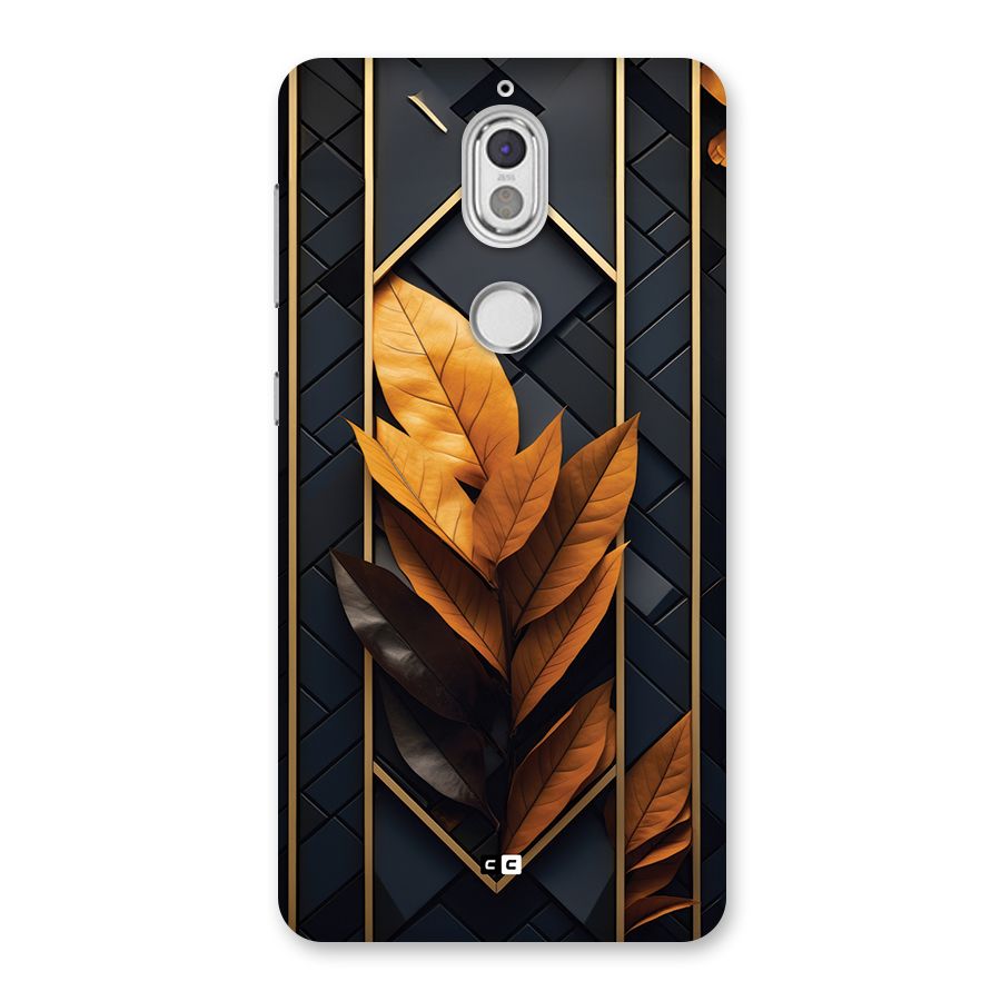 Golden Leaf Pattern Back Case for Nokia 7