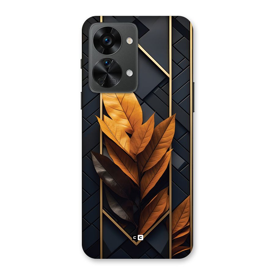 Golden Leaf Pattern Back Case for OnePlus Nord 2T