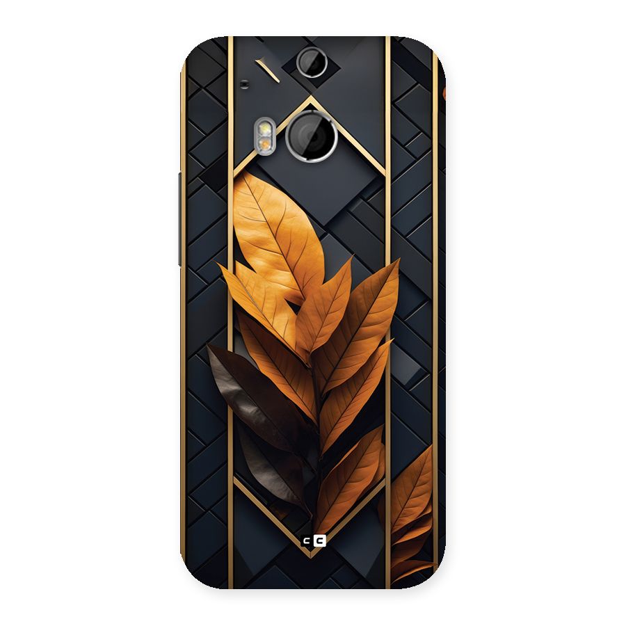 Golden Leaf Pattern Back Case for One M8