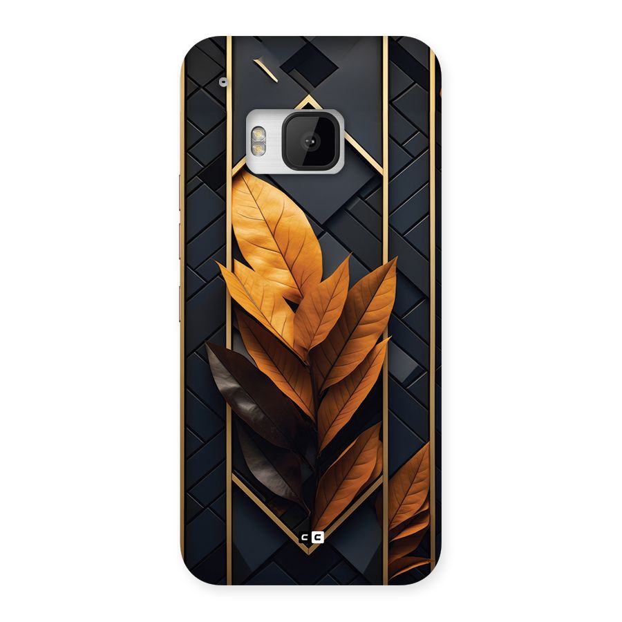 Golden Leaf Pattern Back Case for One M9
