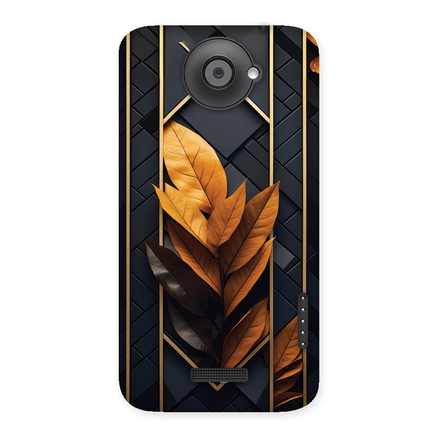 Golden Leaf Pattern Back Case for One X