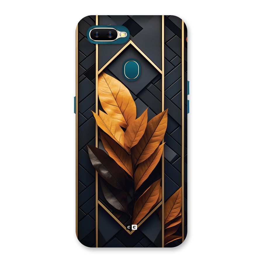 Golden Leaf Pattern Back Case for Oppo A11k