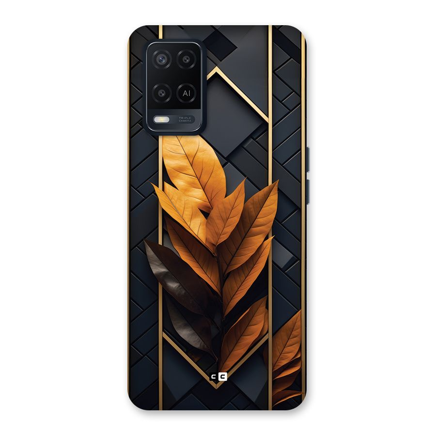 Golden Leaf Pattern Back Case for Oppo A54