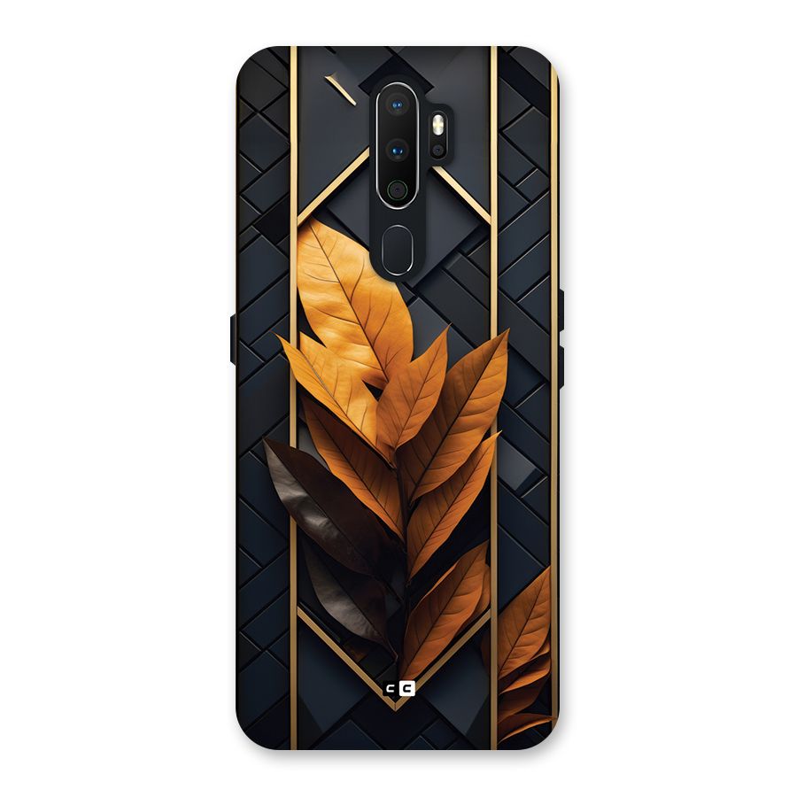 Golden Leaf Pattern Back Case for Oppo A5 (2020)