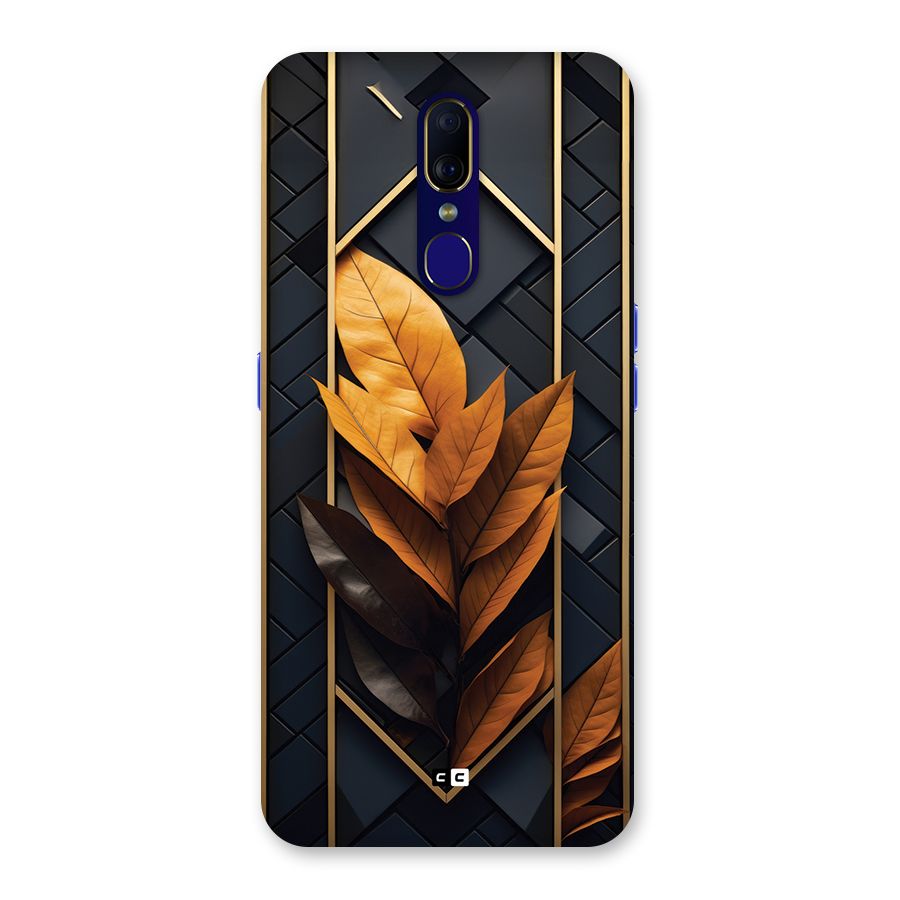 Golden Leaf Pattern Back Case for Oppo A9
