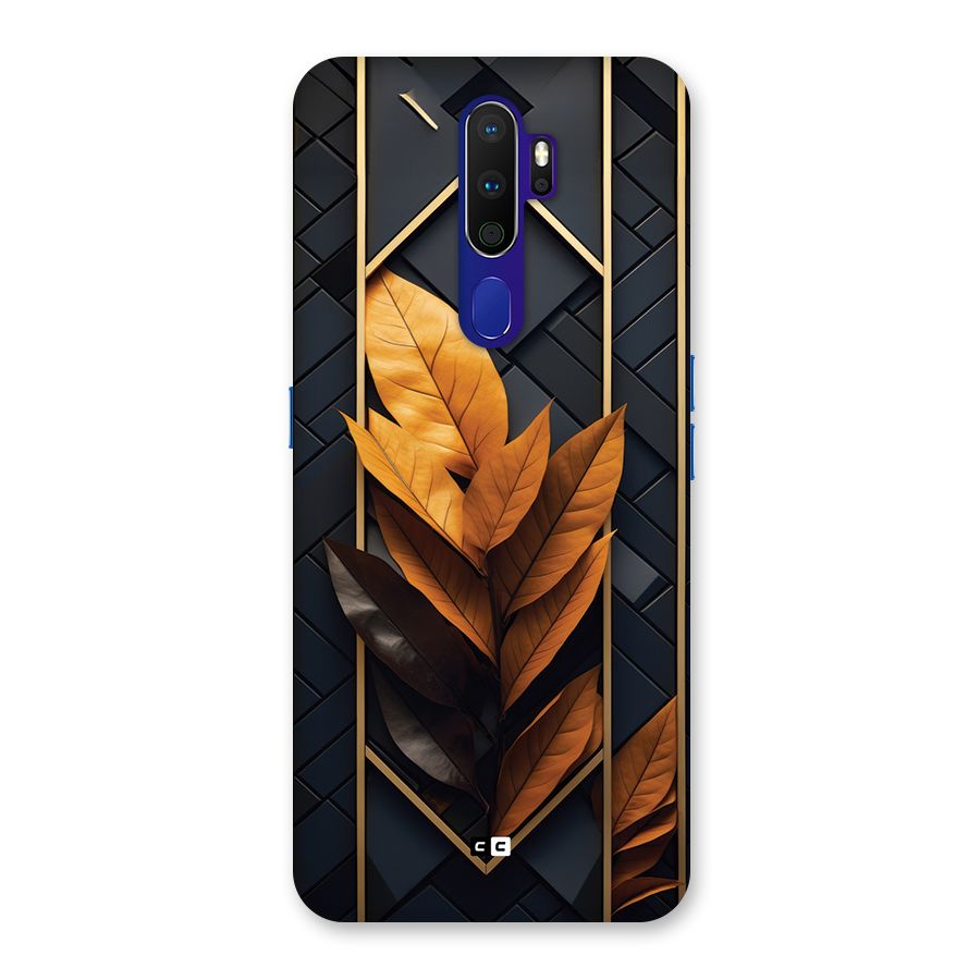Golden Leaf Pattern Back Case for Oppo A9 (2020)