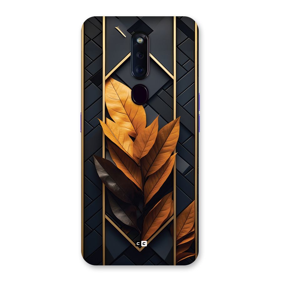 Golden Leaf Pattern Back Case for Oppo F11 Pro