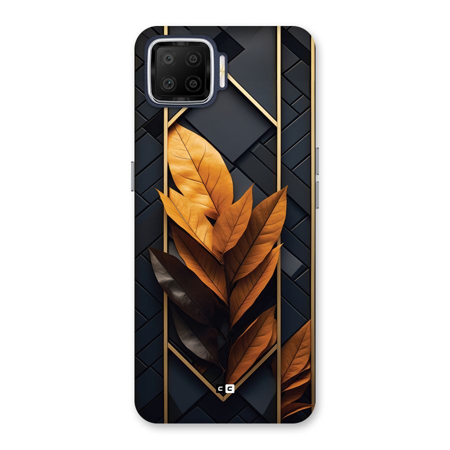 Golden Leaf Pattern Back Case for Oppo F17