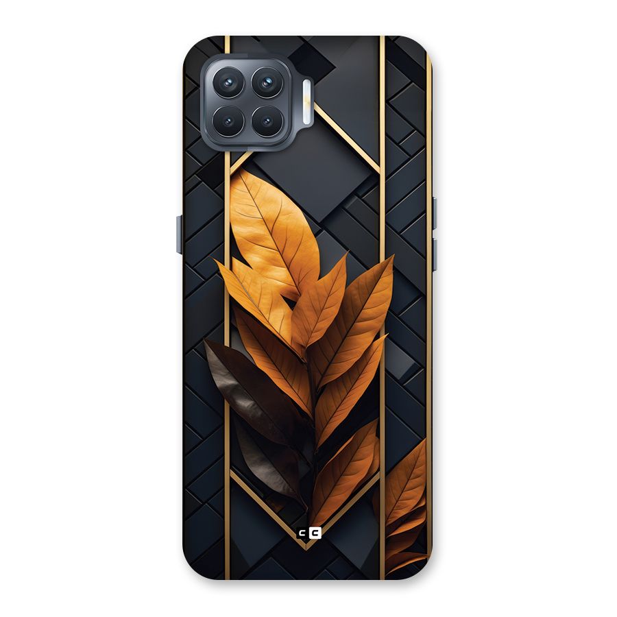 Golden Leaf Pattern Back Case for Oppo F17 Pro