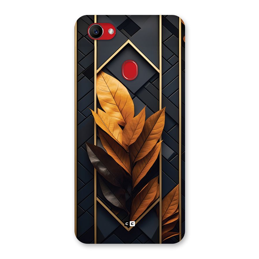 Golden Leaf Pattern Back Case for Oppo F7