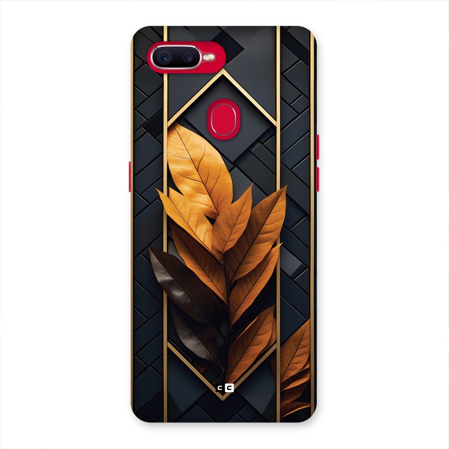 Golden Leaf Pattern Back Case for Oppo F9 Pro