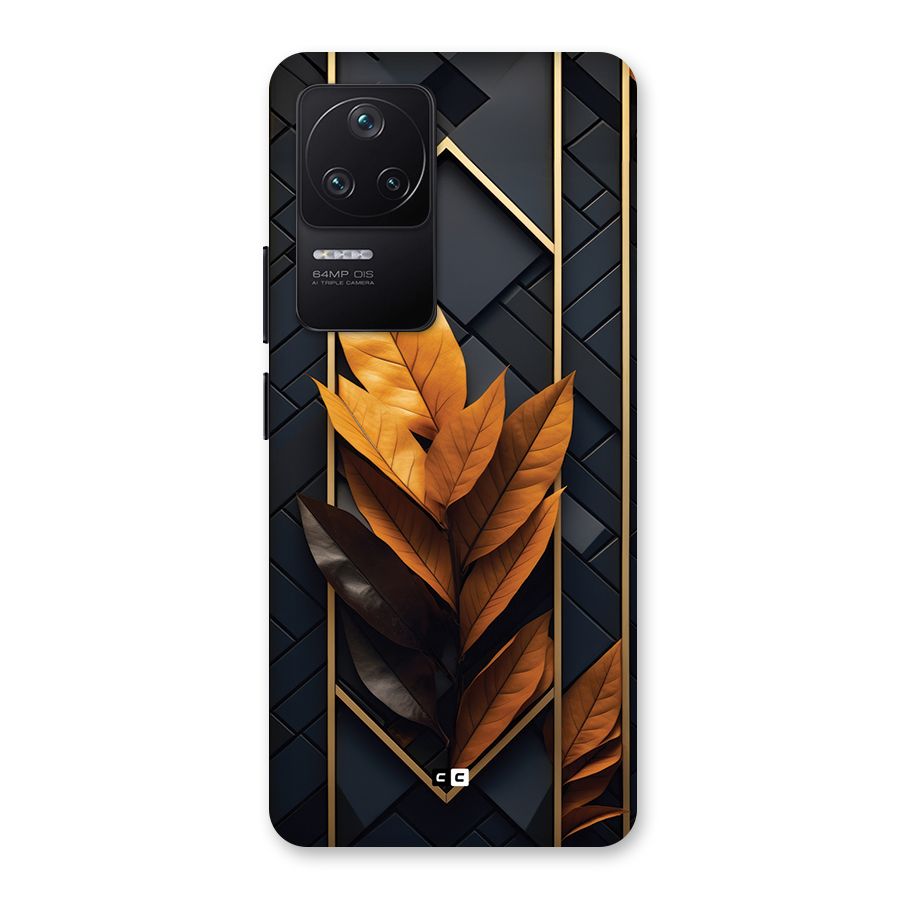 Golden Leaf Pattern Back Case for Poco F4 5G