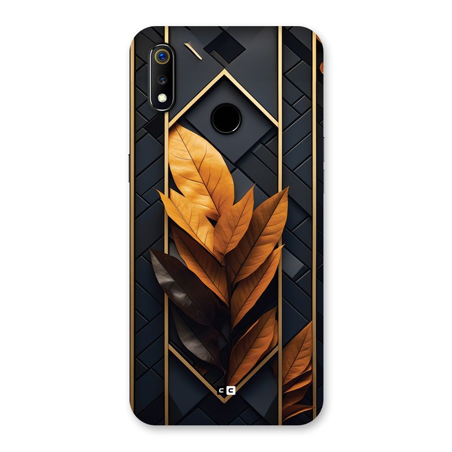 Golden Leaf Pattern Back Case for Realme 3