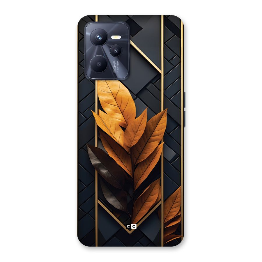 Golden Leaf Pattern Back Case for Realme C35