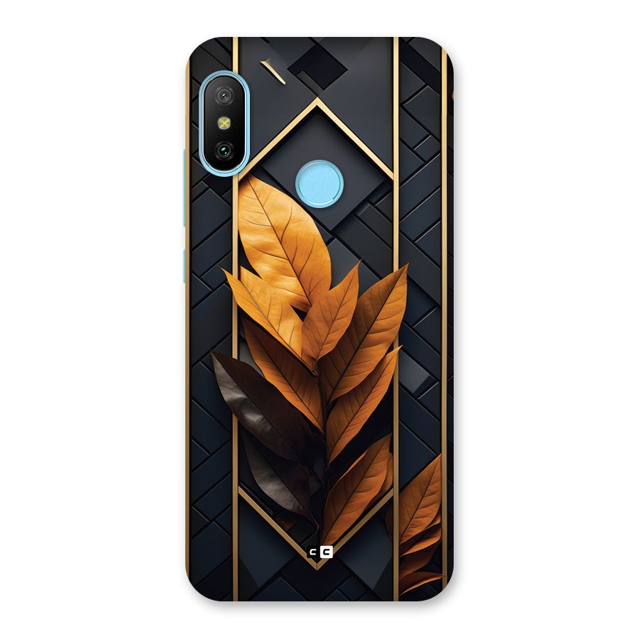 Golden Leaf Pattern Back Case for Redmi 6 Pro