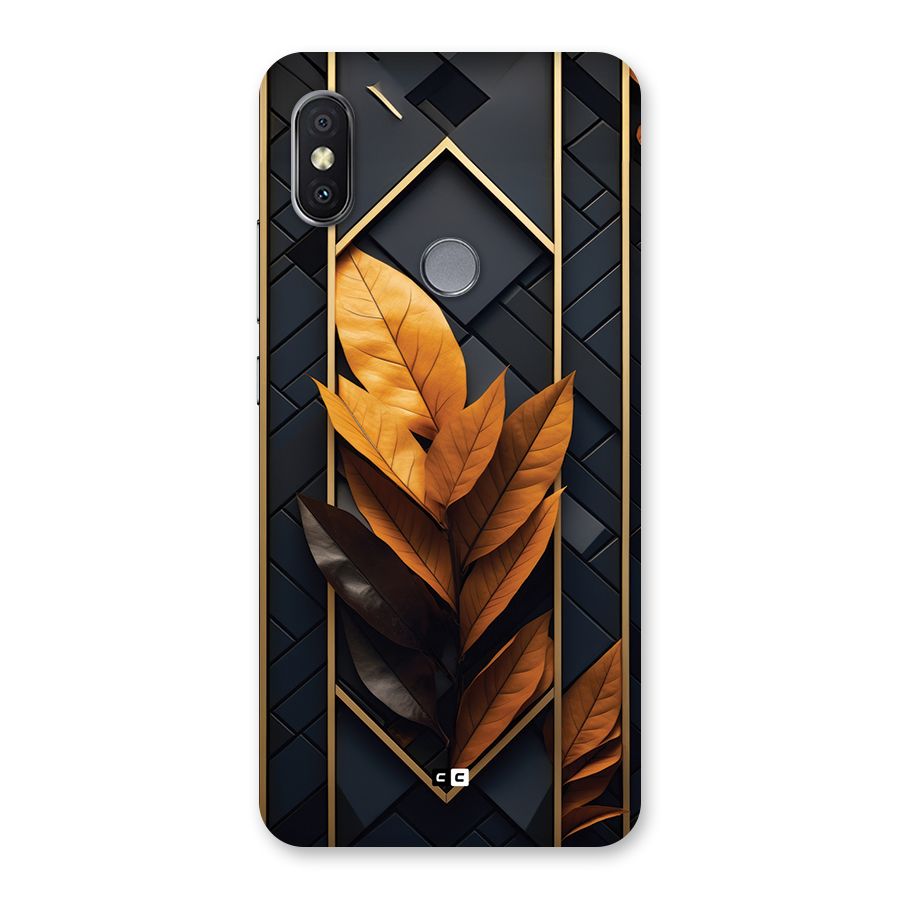 Golden Leaf Pattern Back Case for Redmi Y2