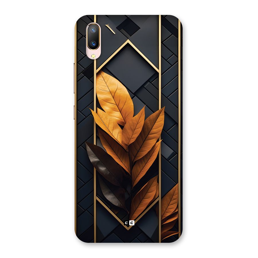 Golden Leaf Pattern Back Case for Vivo V11 Pro