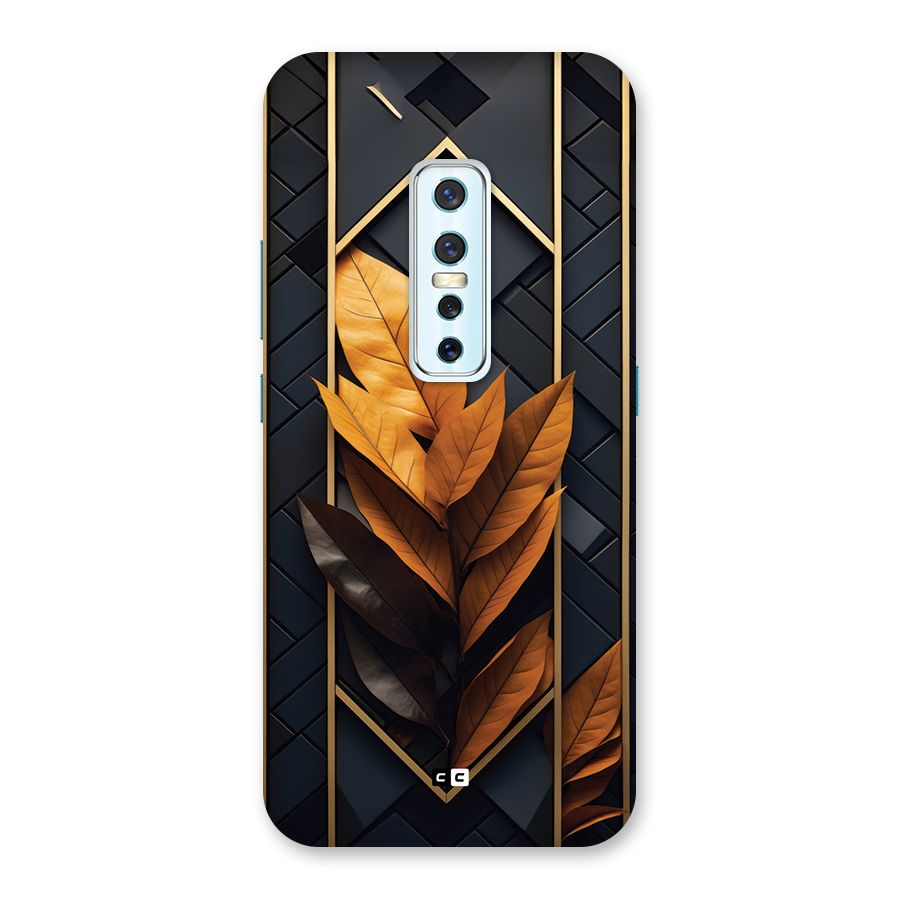 Golden Leaf Pattern Back Case for Vivo V17 Pro