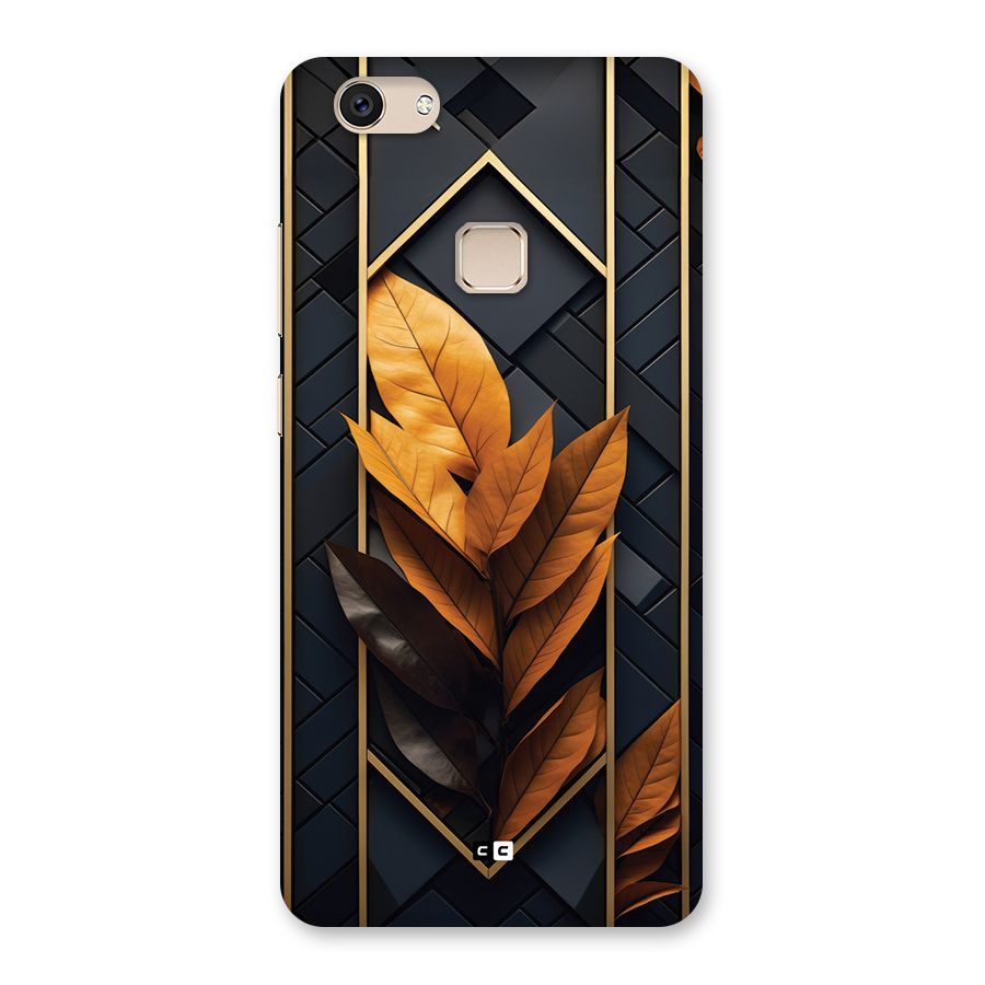 Golden Leaf Pattern Back Case for Vivo V7