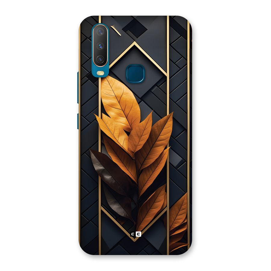 Golden Leaf Pattern Back Case for Vivo Y11