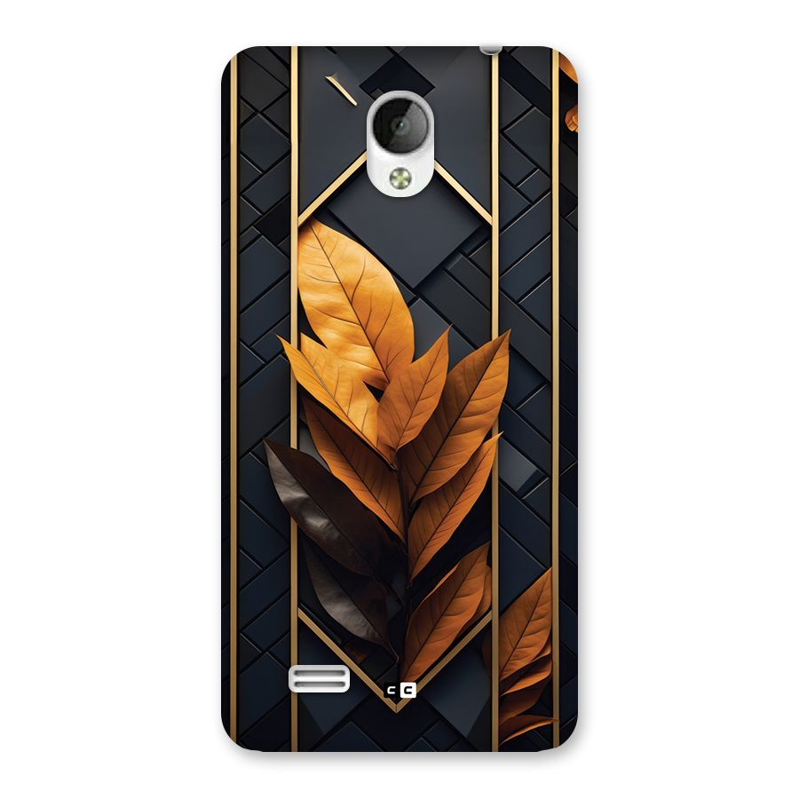 Golden Leaf Pattern Back Case for Vivo Y21
