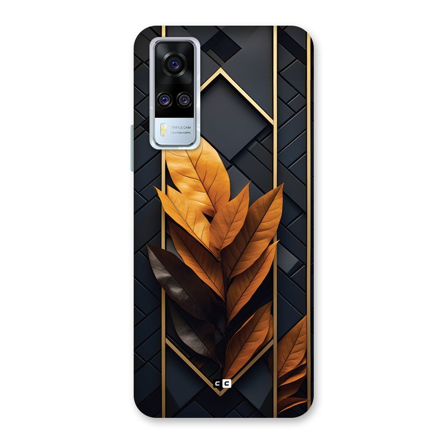 Golden Leaf Pattern Back Case for Vivo Y31
