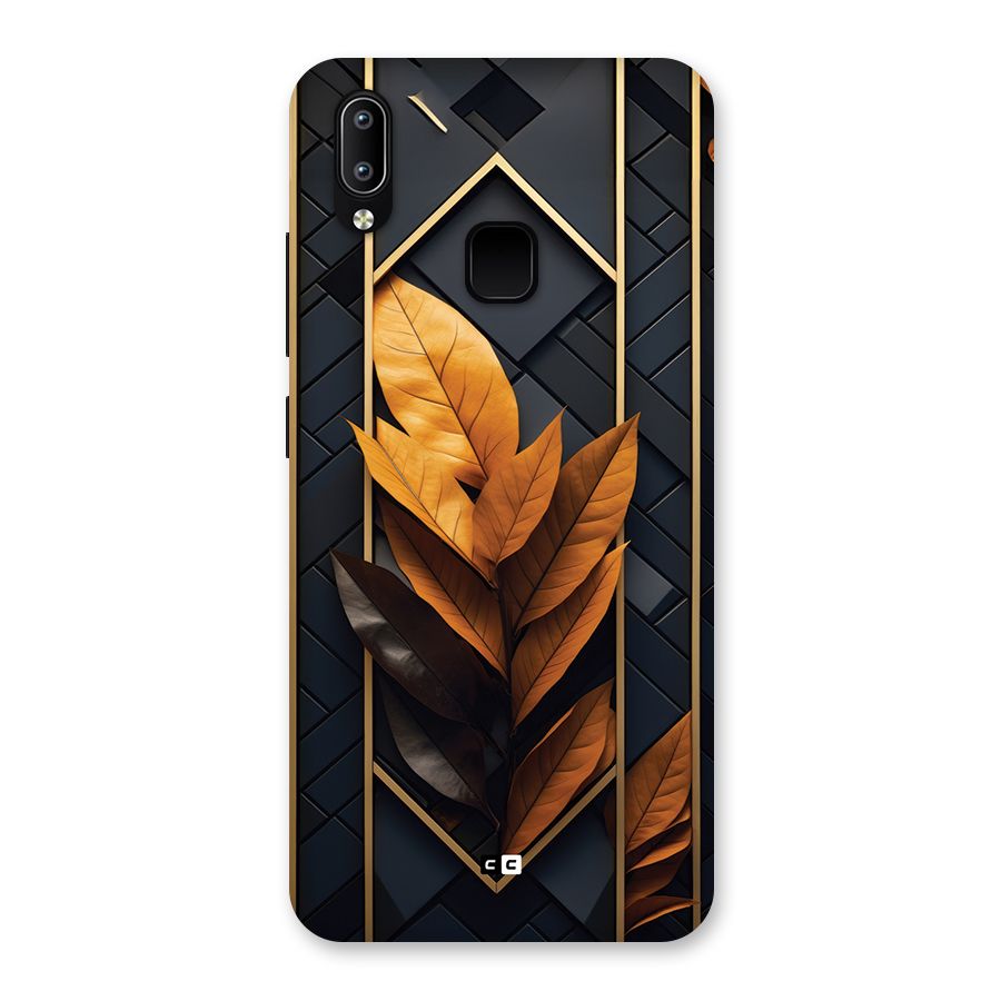Golden Leaf Pattern Back Case for Vivo Y93