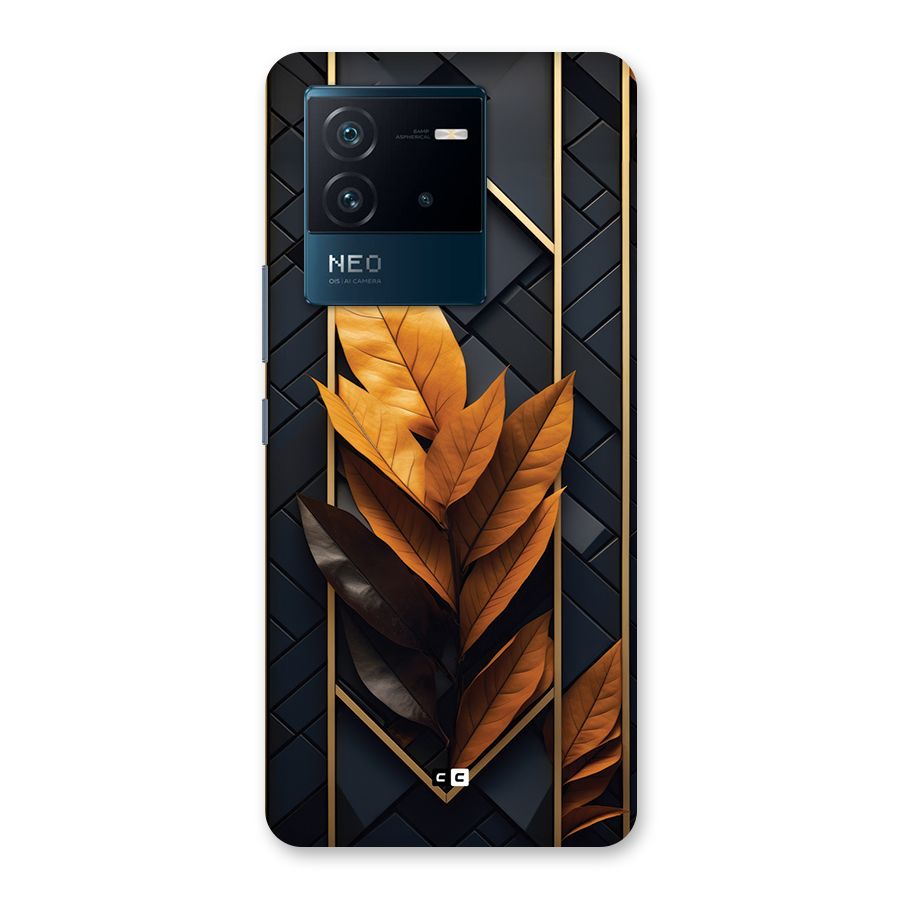 Golden Leaf Pattern Back Case for Vivo iQOO Neo 6 5G