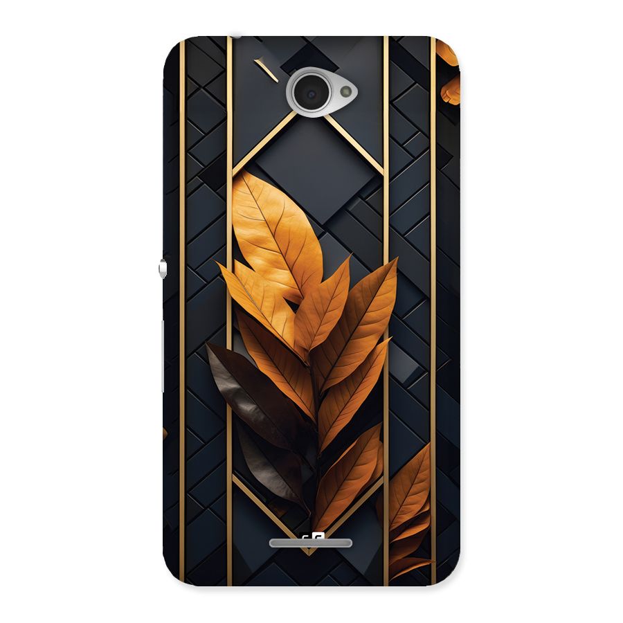 Golden Leaf Pattern Back Case for Xperia E4