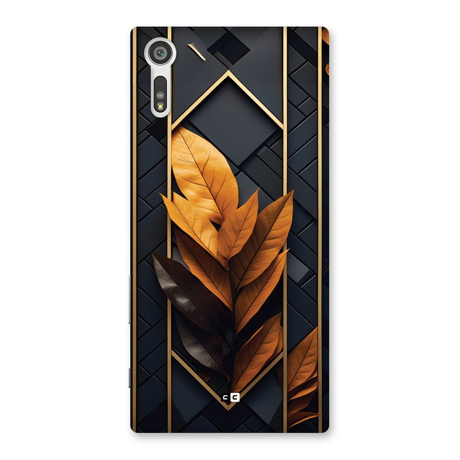 Golden Leaf Pattern Back Case for Xperia XZ
