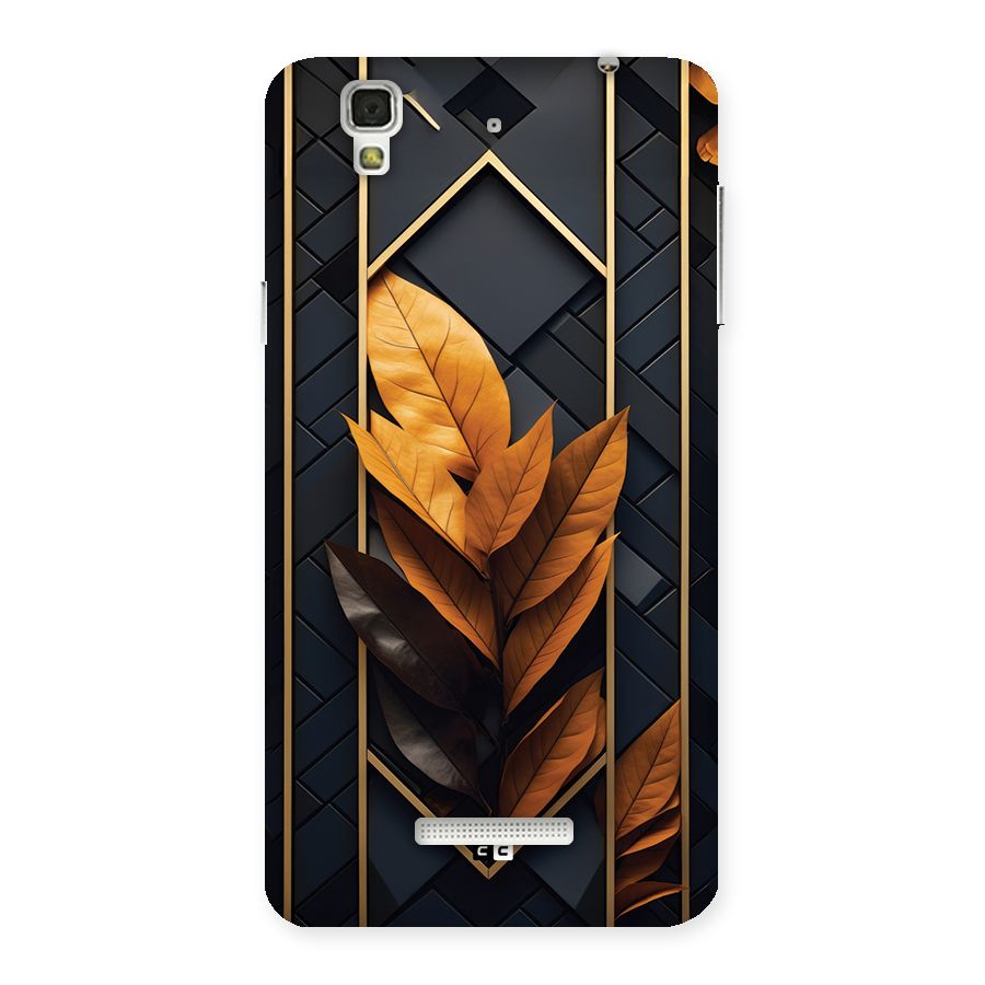 Golden Leaf Pattern Back Case for Yureka