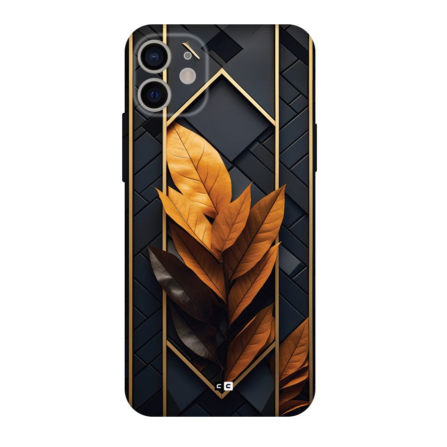 Golden Leaf Pattern Back Case for iPhone 11