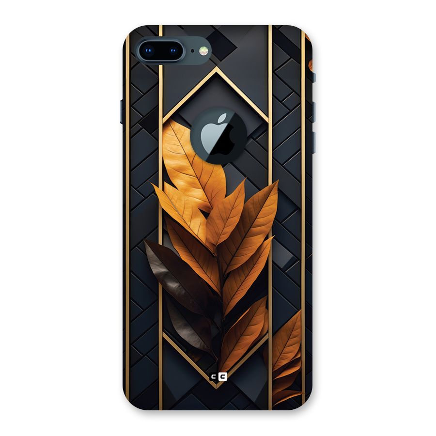 Golden Leaf Pattern Back Case for iPhone 7 Plus Logo Cut