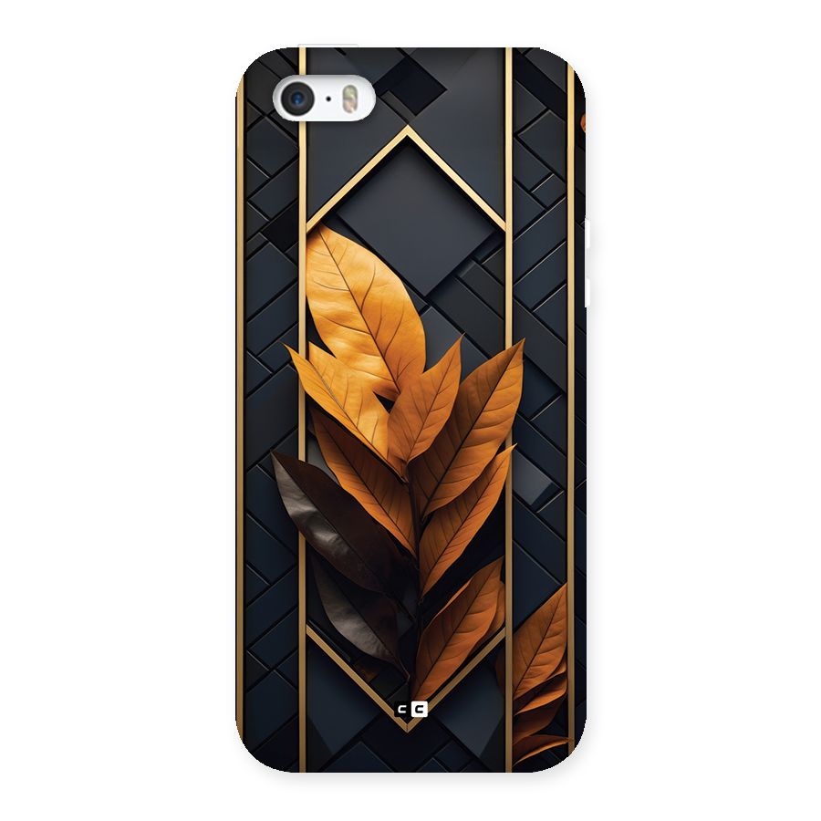 Golden Leaf Pattern Back Case for iPhone SE 2016