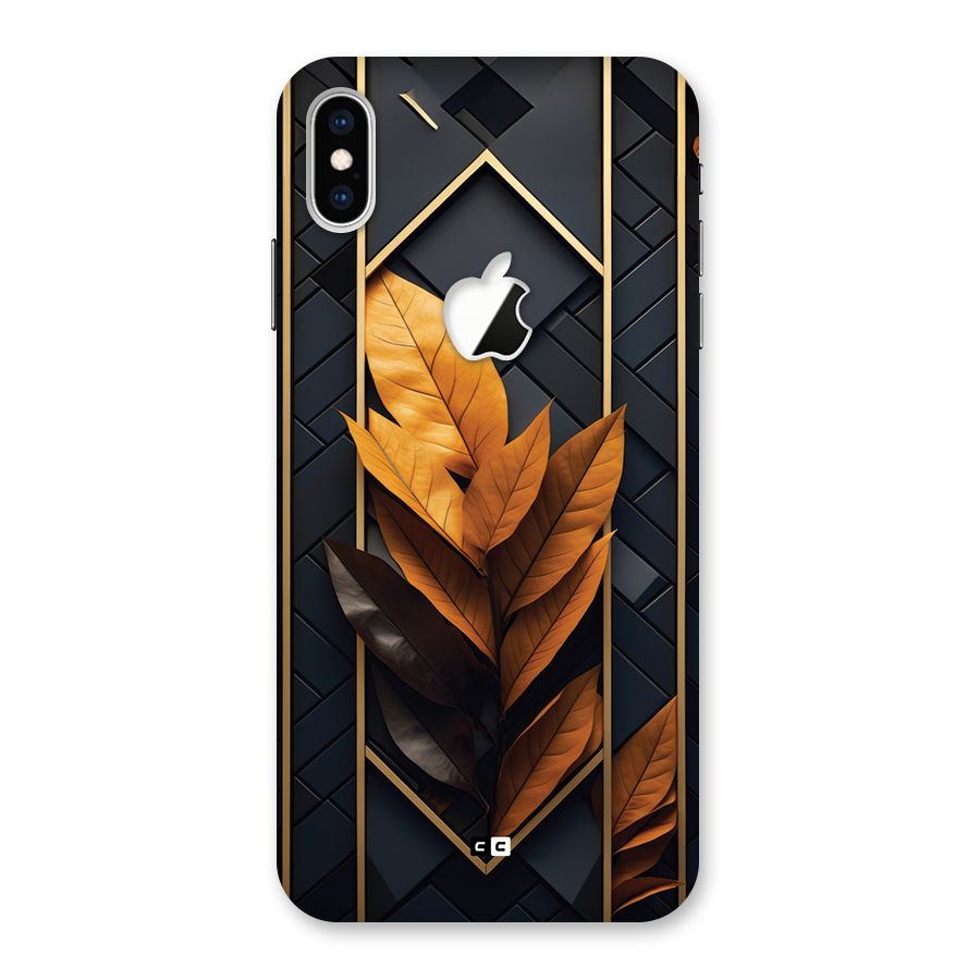 Golden Leaf Pattern Back Case for iPhone XS Max Apple Cut