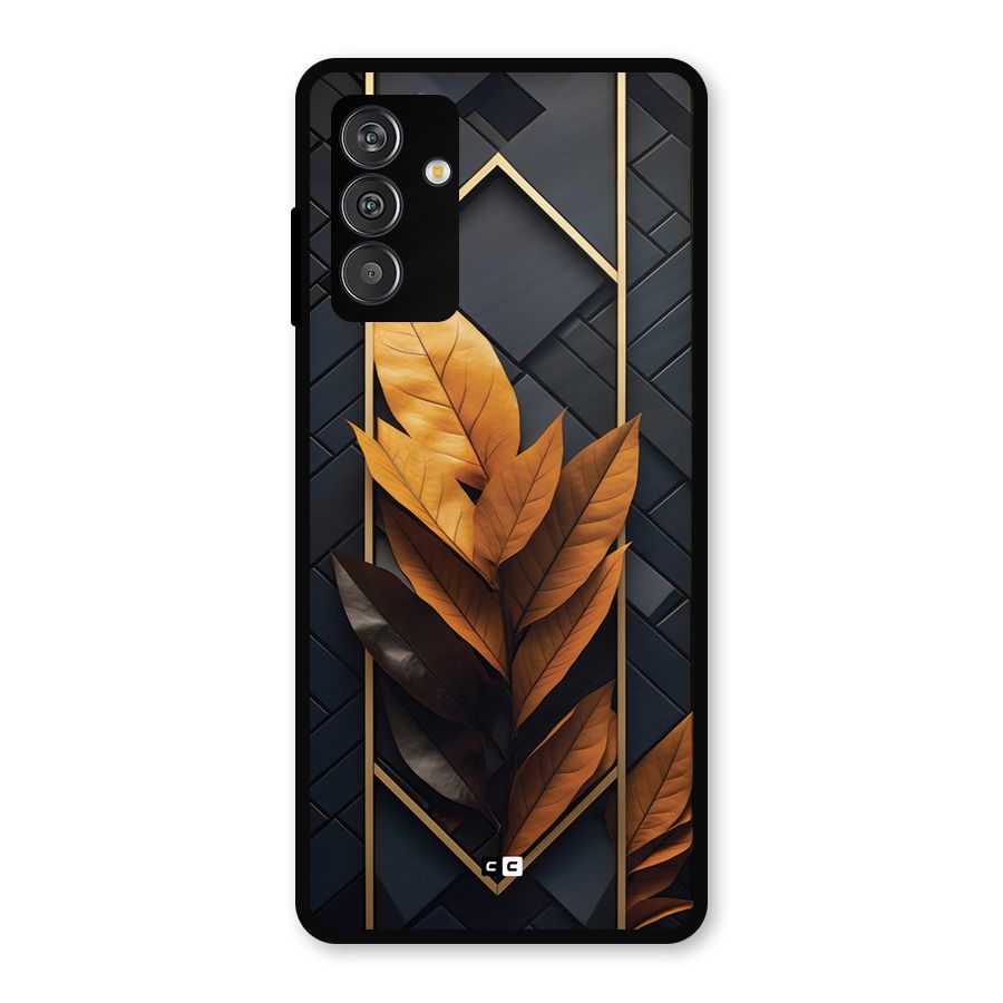 Golden Leaf Pattern Metal Back Case for Galaxy F13