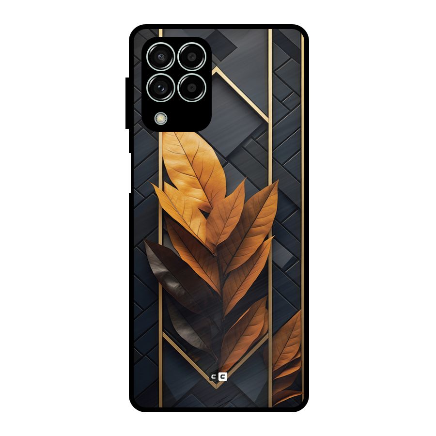 Golden Leaf Pattern Metal Back Case for Galaxy M33
