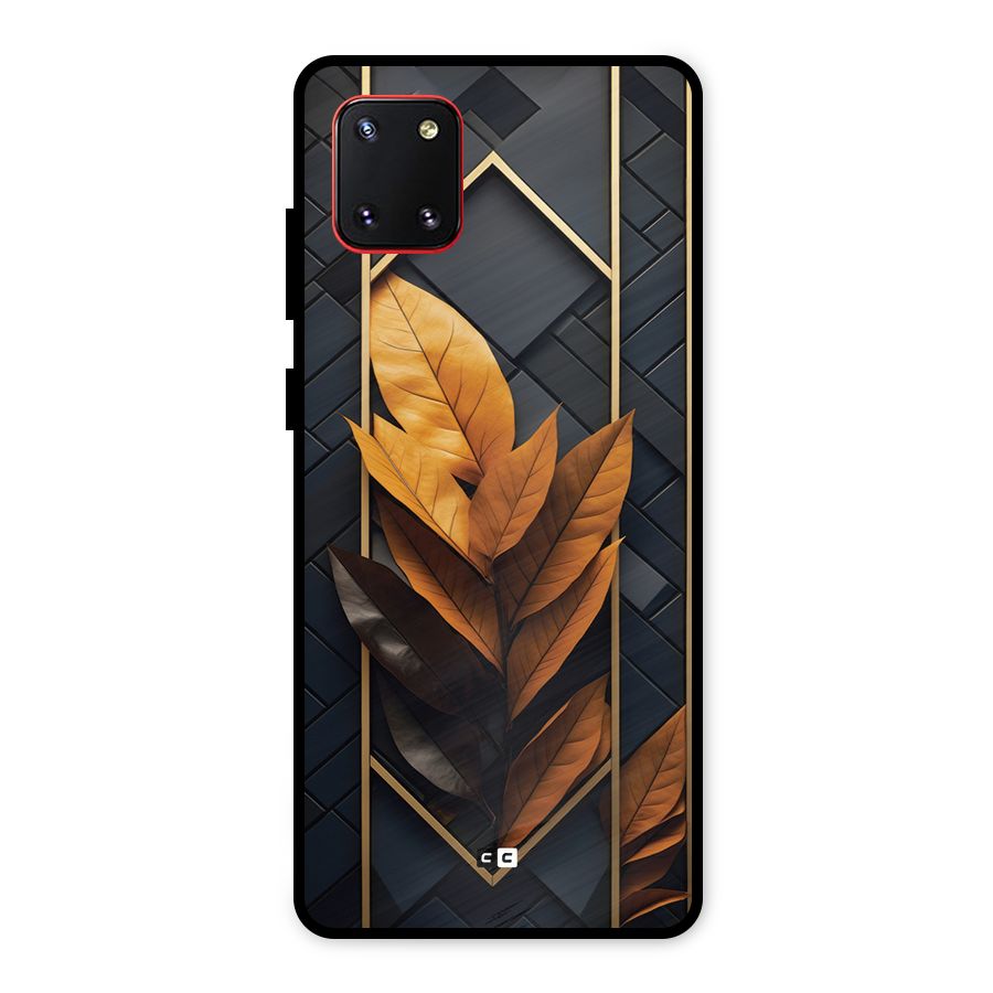 Golden Leaf Pattern Metal Back Case for Galaxy Note 10 Lite