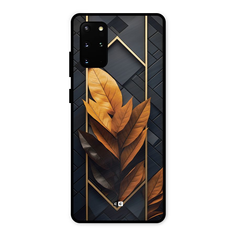 Golden Leaf Pattern Metal Back Case for Galaxy S20 Plus