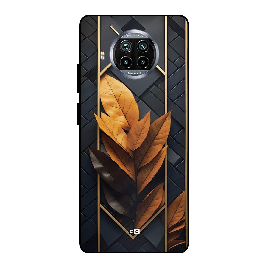 Golden Leaf Pattern Metal Back Case for Mi 10i