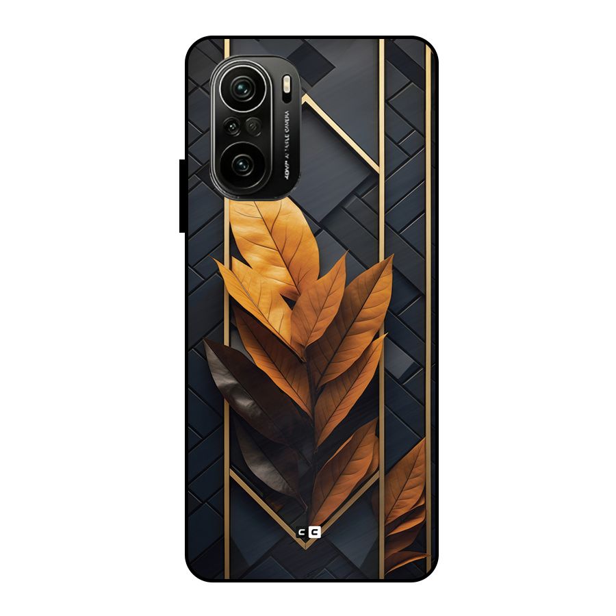 Golden Leaf Pattern Metal Back Case for Mi 11x