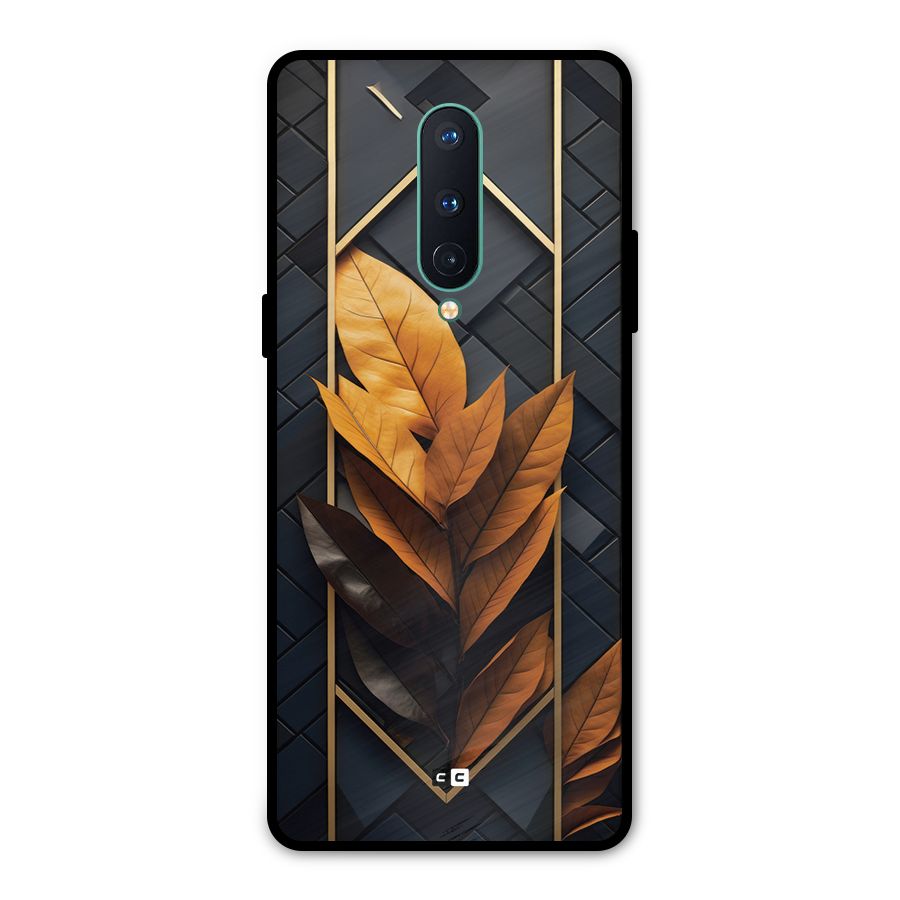 Golden Leaf Pattern Metal Back Case for OnePlus 8