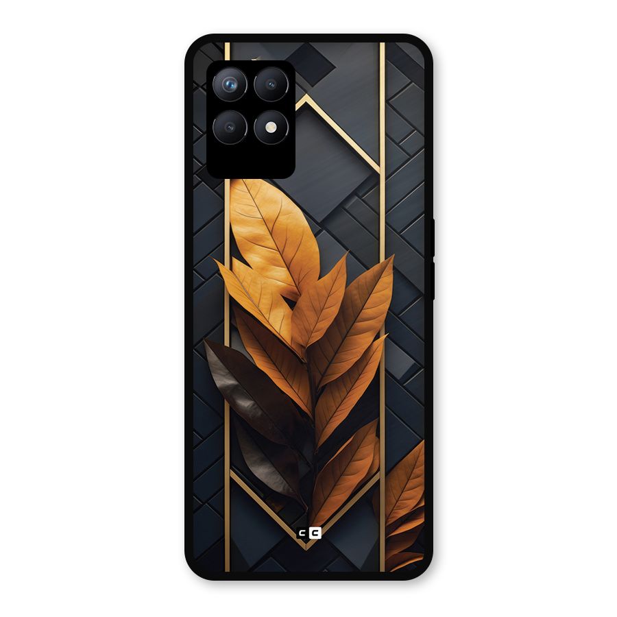 Golden Leaf Pattern Metal Back Case for Realme Narzo 50